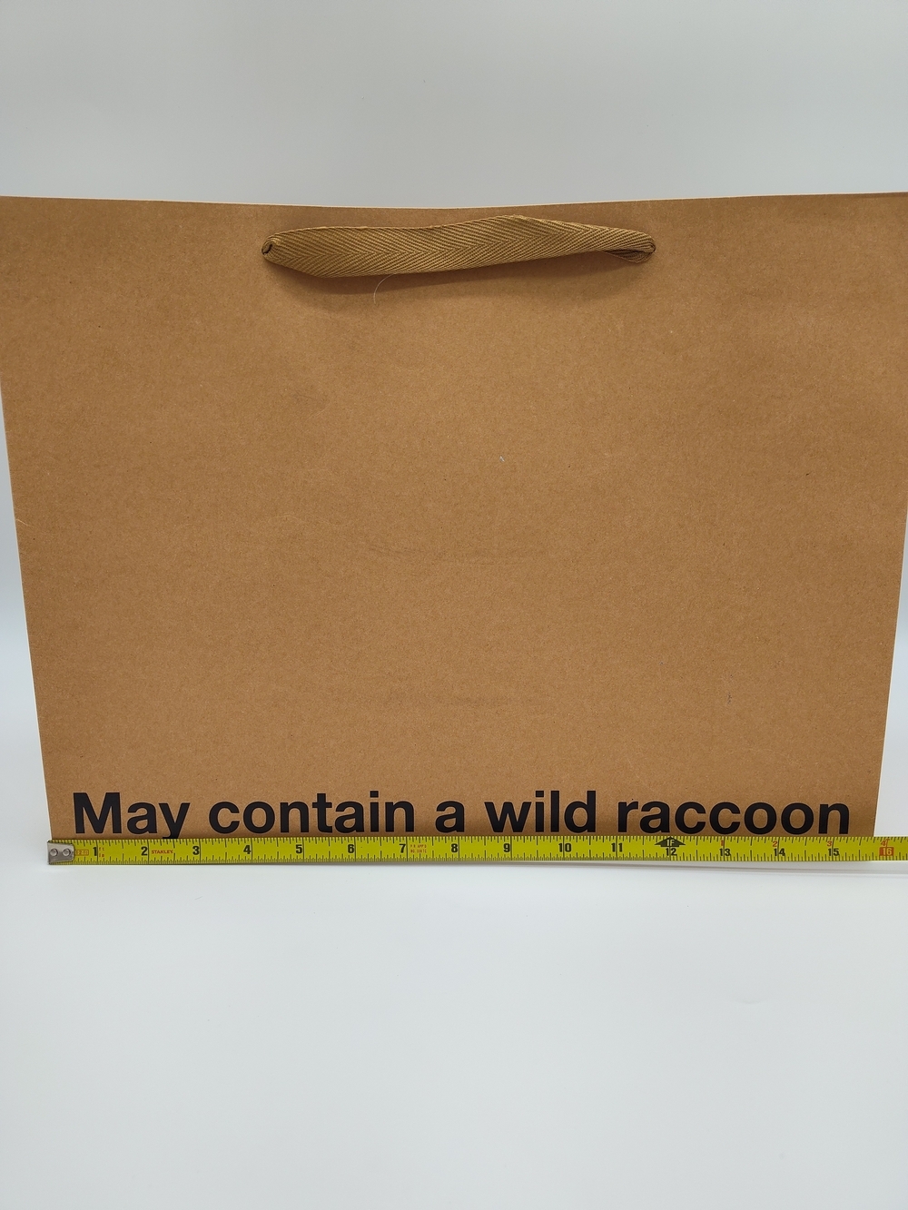 MILK TOAST “May Contain a Wild Raccoon” Large Funny Gift Bag Kraft Paper - Picture 2 of 4